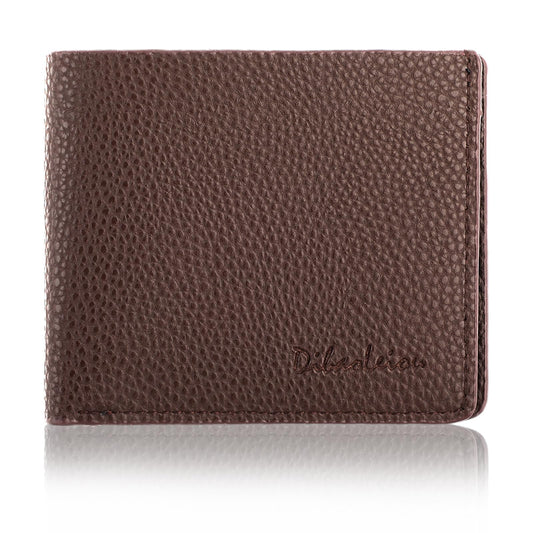 Andibro Full Grain Textured Leather Wallet, Slim Bifold Wallets for Men, Mens Small Wallet Thin Coin Purse with ID Window(Coffee)