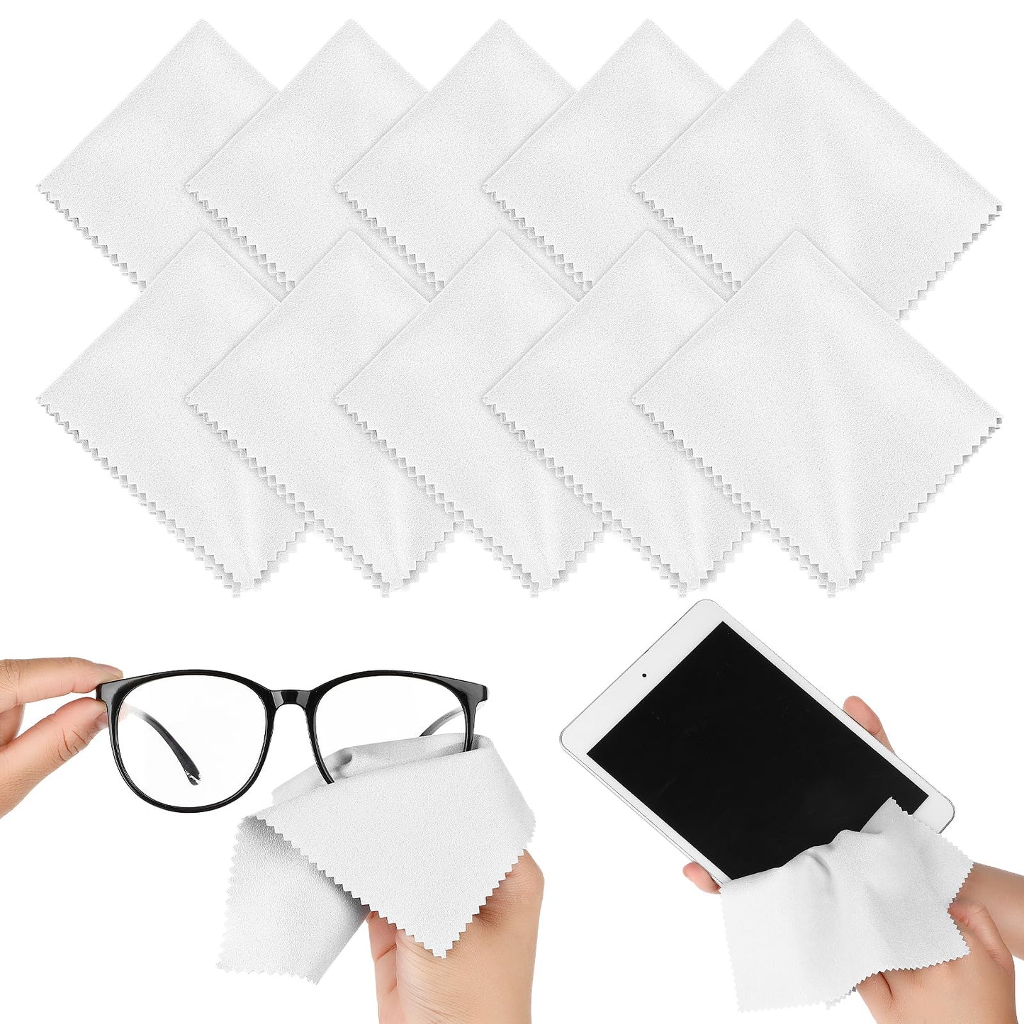 Andibro 10 Pcs Microfibre Glasses Cleaning Cloths, Soft Glasses Cleaner Cloth Lens Cleaning Cloth Reusable Eyeglasses Cleaning Tool for Camera Lens Cell Phone Screens Cleaner Accessories(Grey)