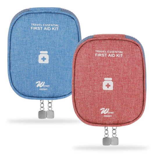 Andibro 2 Pack Travel Medicine Bag, Portable Mini First Aid Pouch Small Oxford Cloth First Aid Bag Empty Emergency Trauma Kit Pill Organizer Bags Pharmacy Bag with Double-Ended Zippers for Travel