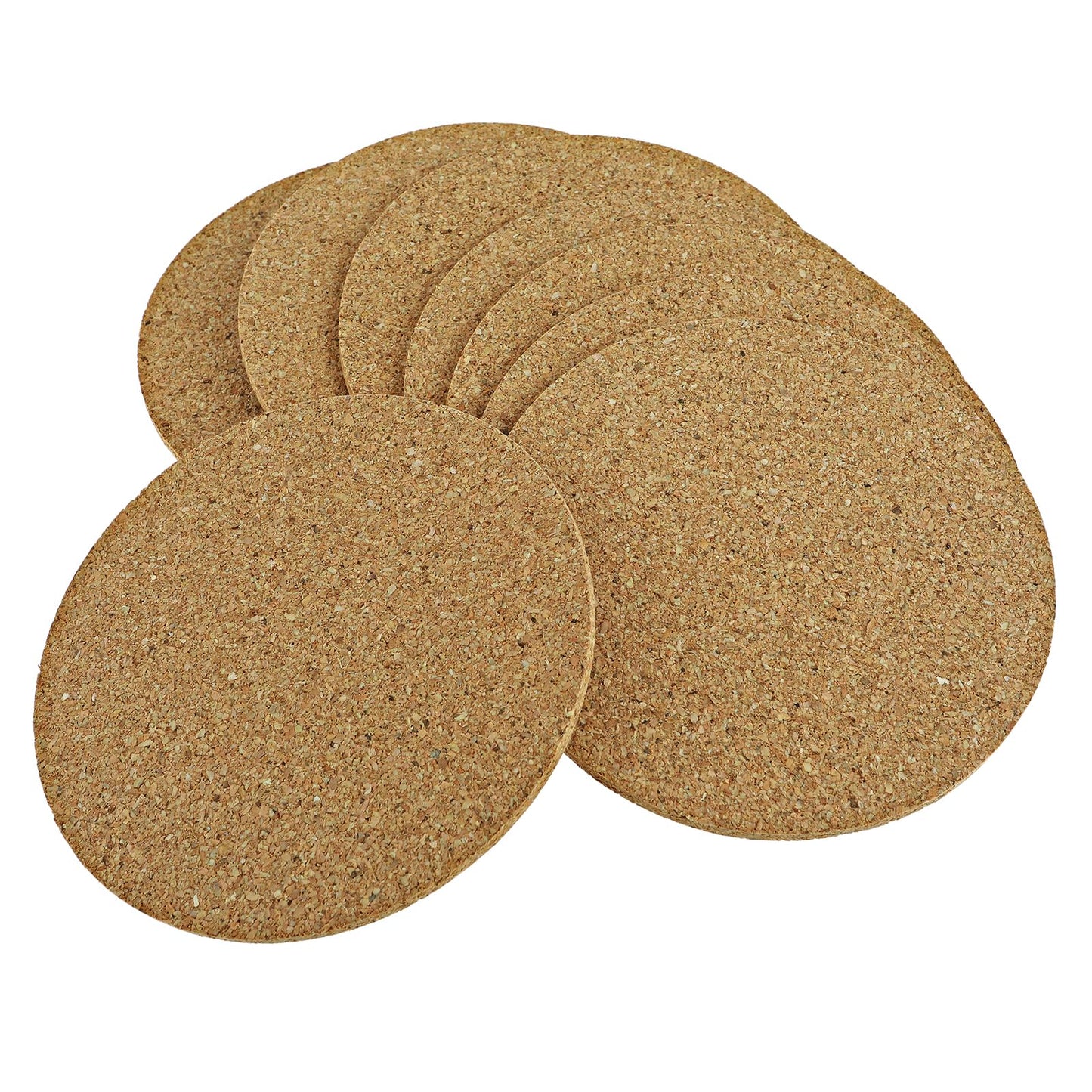 simarro 8Pcs Cork Coasters, Non-Slip Heat Resistant Coasters Reusable Absorbent Glass Coasters Cork Flower Pot Coaster for Kitchen Bar Restaurant(Round)