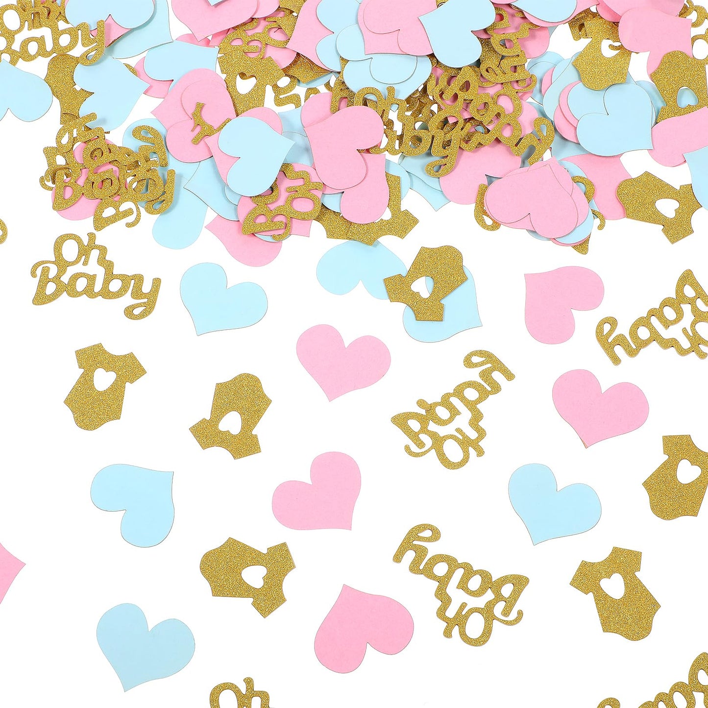 AOZUO Baby Gender Reveal Decoration, 200 Pcs Glitter Confetti Baby Shower Party Baby Shower Confetti Pink Blue Baby Shower Table Decor Glitter Confetti for Baby Gender Reveal Party Birthday Wedding