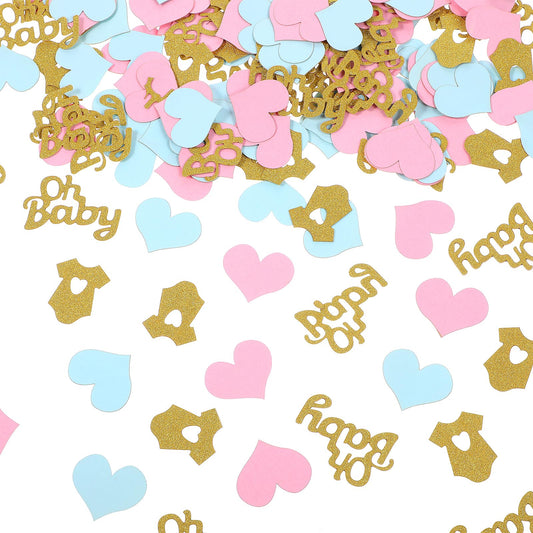 AOZUO Baby Gender Reveal Decoration, 200 Pcs Glitter Confetti Baby Shower Party Baby Shower Confetti Pink Blue Baby Shower Table Decor Glitter Confetti for Baby Gender Reveal Party Birthday Wedding