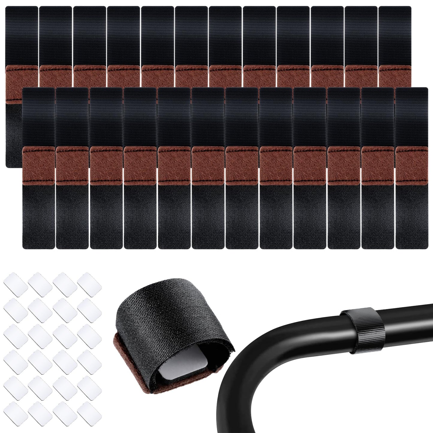 Yuanchu 24 Pieces Furniture Felt Glides, Furniture Felt Pads Self-Adhesive Chair Leg Protectors Floor Protectors for Chairs All-Round Floor Protection Furniture Glides Chair Rails Reduces (30mm,24)