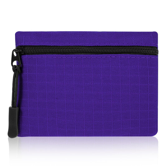 Andibro Mini Canvas Coin Purse, Small Change Pouch, Portable Change Purse with Zipper Coin Pouch Mini Change Bags for Women(Purple)