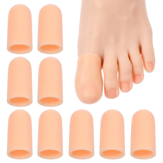 JIEYAO 10 Pack Gel Toe Caps and Protectors, Soft Gel Toe Protectors Elastic Toes Covers Toenail Caps Sleeves for Foot Pain Relief Ingrown Toenails Corns Calluses Blisters Men Women