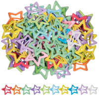 BOHUIZ 50 Pcs Star Hair Clips, 1.18" Hair Clip, Snap Hairs Barrettes Non Slip Star Accessories Multiple Colors Metal Clips 2000s Hairs Accessories for Girls Women