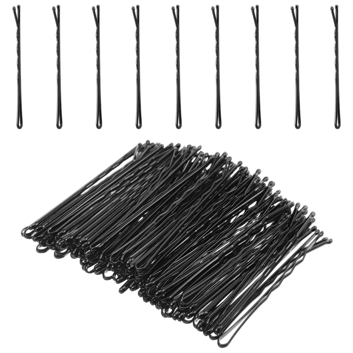 DOPENSPI 100PCS 7cm Bobby Pins Brown, Hair Pins Hair Grips Kirby Grips Waved Clips Accessories for Women Girls for Thick Thin Long Short Wavy Curly Daily Wearing Casual Travel Weddings Party(Black)