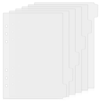 TIESOME 6 Ring BBinder Dividers with 12 Tabs, A5 White Plastic Binder Index Dividers Binder Aesthetic Dividers Pages for Notebooks and Binders,Tabs for Binder
