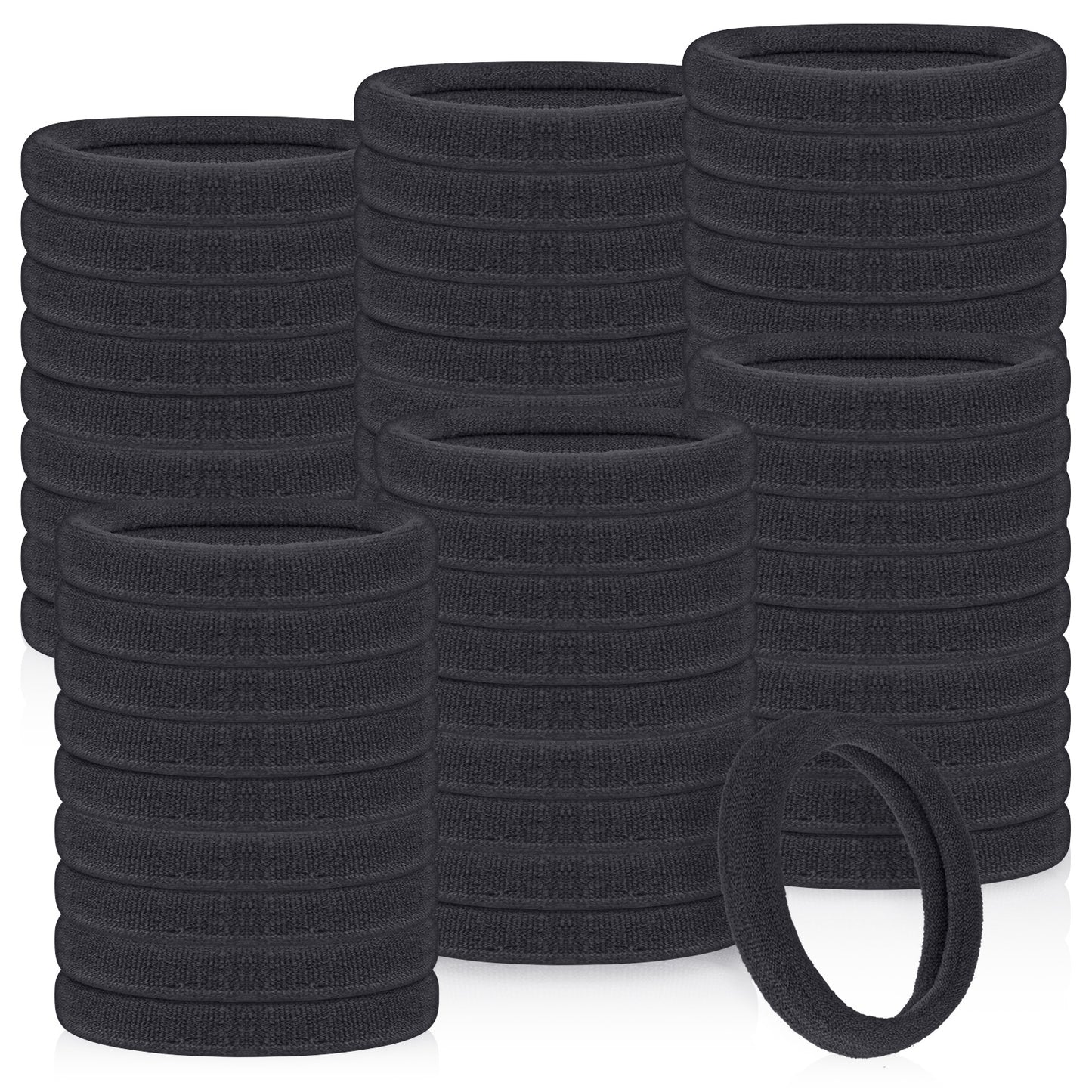 cobee Hair Bobbles for Women, 100 Pcs Nylon Hair Ties No Damage for Thick Seamless Soft Hairbands Bulk Ponytail Holders Headbands Stretch Bands Accessory(Dark Gray)