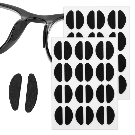 Bewudy 24 Pairs of Eyeglass Nose Pads, Soft Silicone Adhesive Air Chamber Glasses Nose Pads, Adhesive Slip Glasses Nose Grips with Air Bag for Sunglasses Eyeglasses Reading Glasses (1.5 mm) (Black)