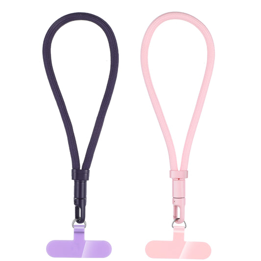 JIEYAO 2 Pcs Cell Phone Lanyard with 2 Patch, Cell Phone Hand Wrist Strap Universal Wristlet Strap Compatible with Phone Case(Purple+Pink)