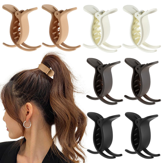 HJZHII 8 Pcs Matte Hair Claw Clips, Small Ponytail Clips for Buns Strong Hold Franch Barrettes Women Fine HairJaw Clip Dovetail Hair Accessory for Braiding