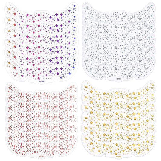 24 Pcs Glitter Freckles Face Tattoo, Sparkle Face Tattoos for Women (4)