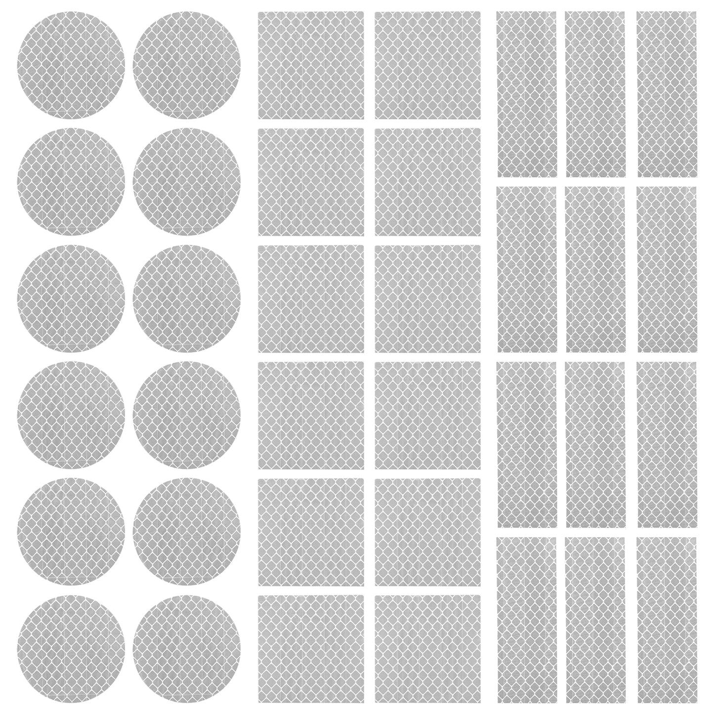 Yuanchu 30Pcs Warning Reflective Stickers, Safety Reflective Sticker Super Reflection Warning Dot Reflective Tape Waterproof Reflective Strips for Clothing Car Bike Motorcycle Driveway Markers(White)