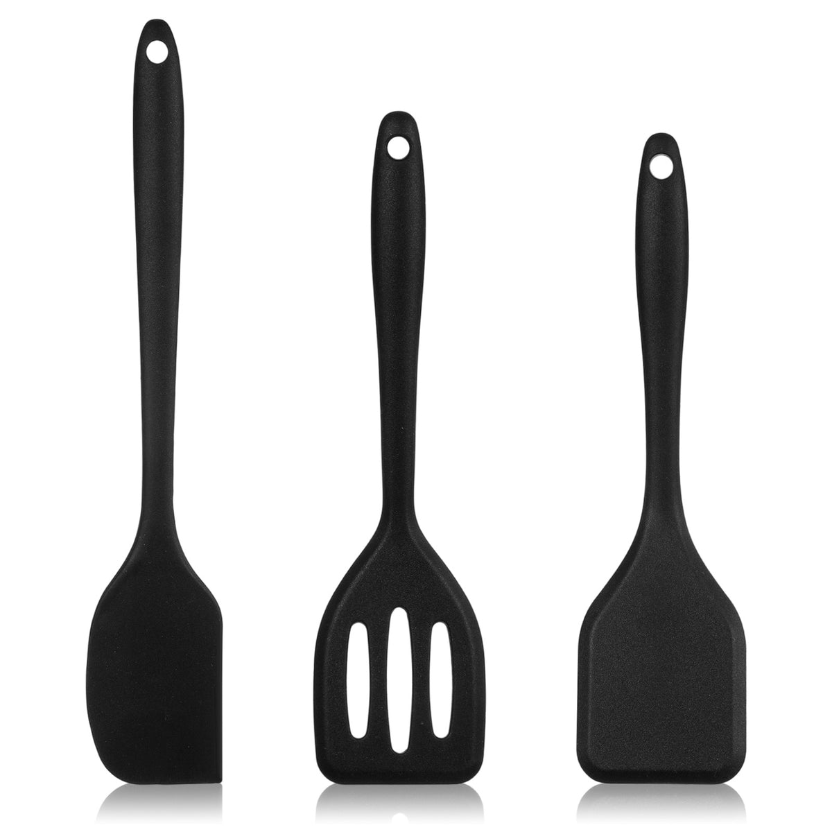 BOHUIZ 3 Pack Small Silicone Spatula, Mini Heat Resistant Spatula