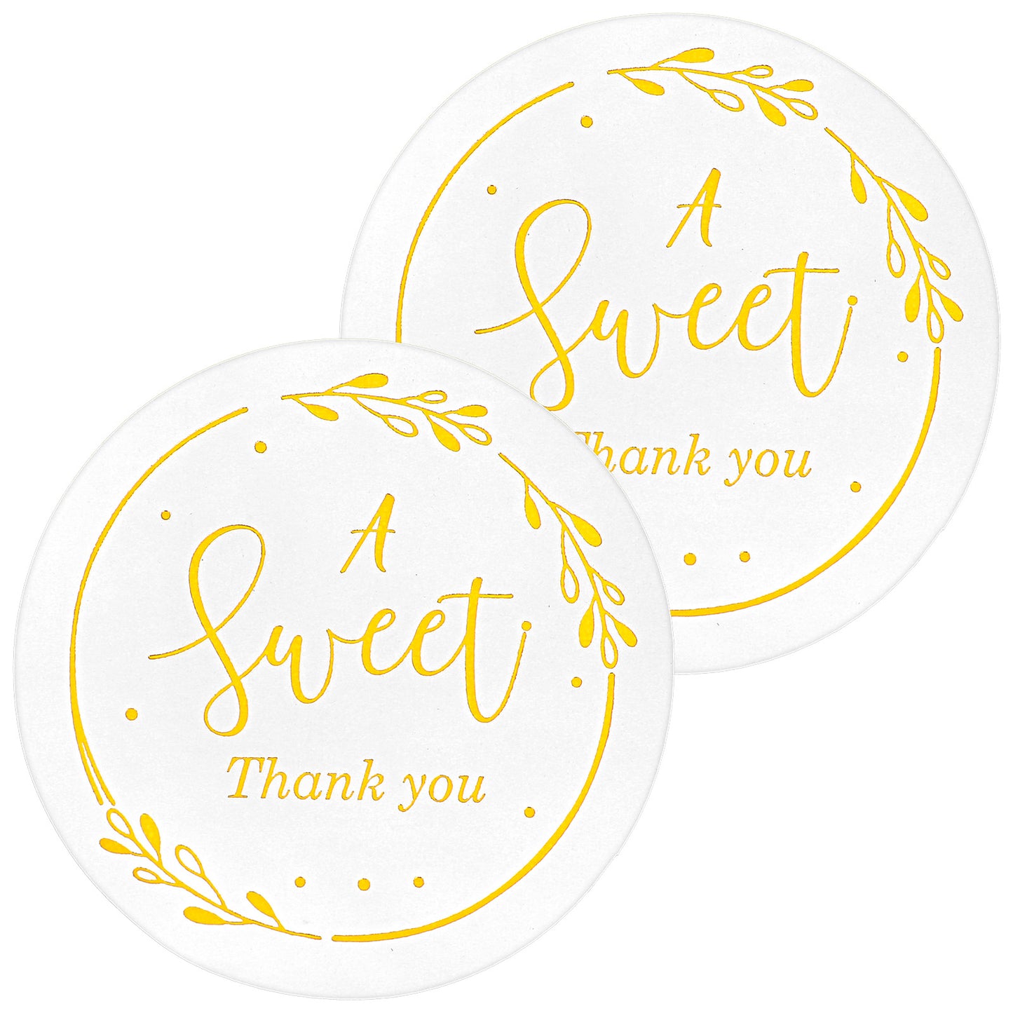 IANFAN 240 Pcs A Sweet Thank You Stickers, 1.97 Inch Round Gold Thank You Gift Stickers Self-Adhesive Sweet Thanks Labels for Wedding, Birthday, Anniversary, Gift, Wrapping, Envelope Seals