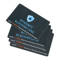 Bewudy 4 Pack RFID Blocking Card, Contactless NFC Debit Credit Card Passport Protector, Anti-scanning Anti-Theft Cards NFC Shielding Cards Protects Entire Wallet and Purse for Men Women