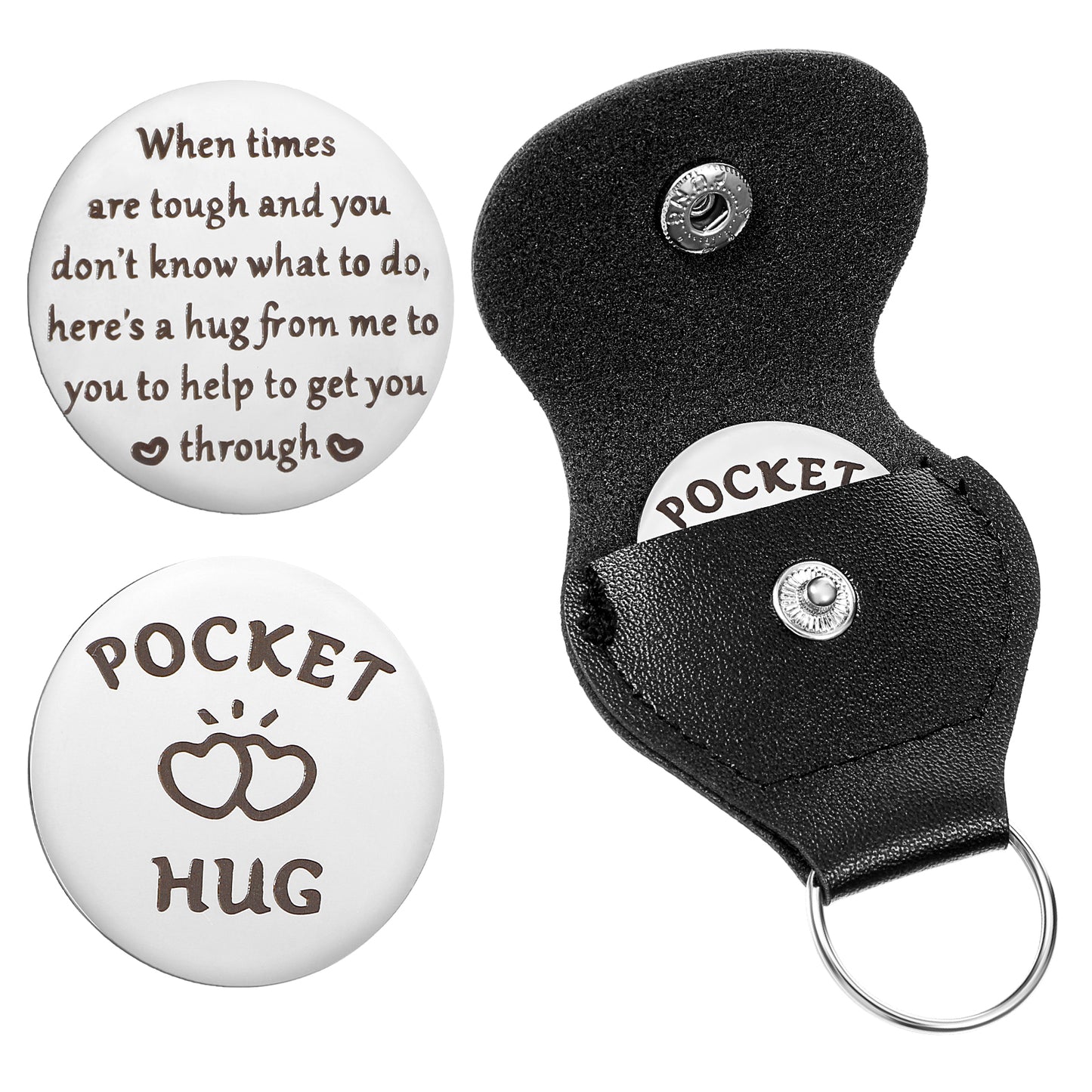 DOPENSPI Pocket Hug Token, Pockets Hug Keychain Coin Holder Pocket Keychain Long Distance Relationship Keepsake Thoughtful Gifts for Women Men Must Have Hugs Gifts