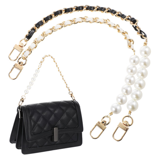 TIESOME 2 Pcs Bag Extender Chain, Purse Strap Extenders for Handbags Purse Extender Pearl Chain Chain Bag Charms for Handbags Purse Making Supplies Purse Strap Replacement Purse Accessories