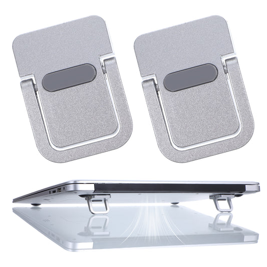 MBAIYO 4PCS Portable Keyboard Riser Self Adhesive Laptop Stand Invisible Mini Computer Feet for Desk Computer Keyboard Stand Laptop Holder with Anti slip Silicone(Sliver)