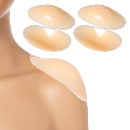 Jeffdad Shoulder Pads, Silicone Shoulder Anti-Slip Pads Invisible Breathable Push-Up Shoulder Pads Reusable Sponge Pads Sticky Pad for Women Clothing (1 Pairs)