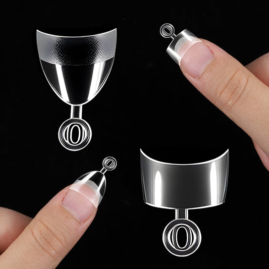IANFAN 480 Pcs Extra Short Half Cover Nail Tips, Clear Almond & Square Nails Extensions Soft Press on Gel Nail Tips with Handles for Art DIY Nails Salon
