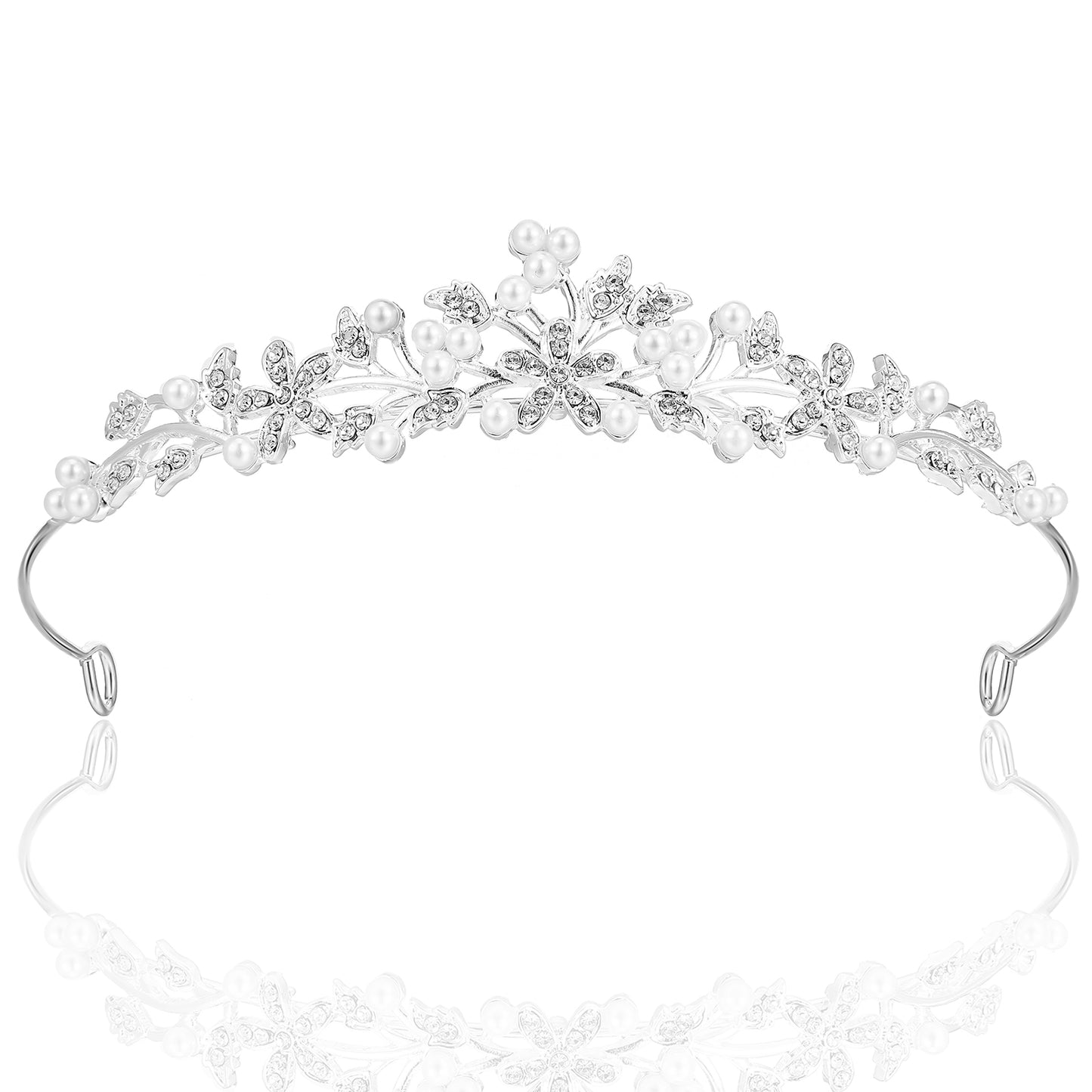 GEEHUA Crystal Tiara Crown for Women, Princess Crown Bride Pearl Rhinestone Headpiece Wedding Headband for Queen Bride Birthday Wedding Pageant Halloween Dancing Prom Festival Party