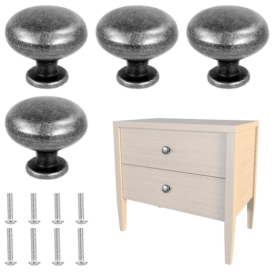 Giantree 4Pcs Cabinet Knobs, Antique Brass Cabinet Knobs, Knobs for Cabinets and Drawers, Cabinet Knobs for Kitchen Bathroom, Zinc Alloy for Drawer Knobs for Dresser Cupboard Wardrobe(Nickel)