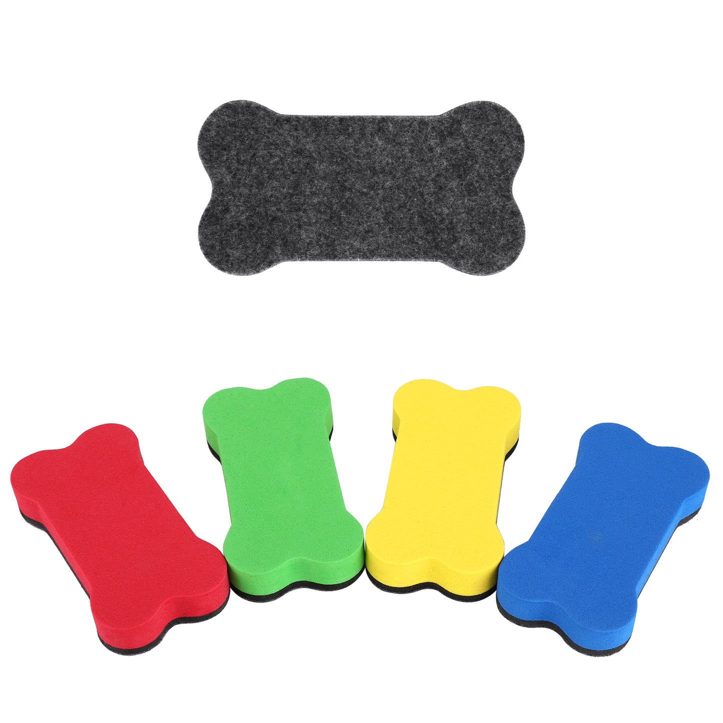 Molain Dry Erase Erasers, 4 PCS Huge Bone Shaped Magnetic Whiteboard Eraser Magnetic Dry Erasers for White Board Colorful White Board Erasers Dry Wipe Eraser for Classroom Home Office