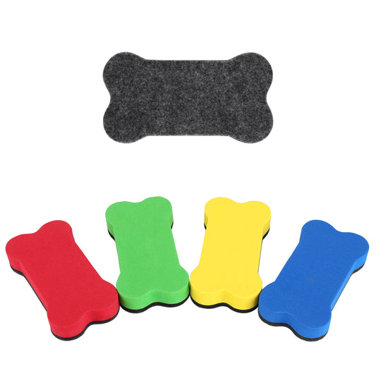 Molain Dry Erase Erasers, 4 PCS Huge Bone Shaped Magnetic Whiteboard Eraser Magnetic Dry Erasers for White Board Colorful White Board Erasers Dry Wipe Eraser for Classroom Home Office