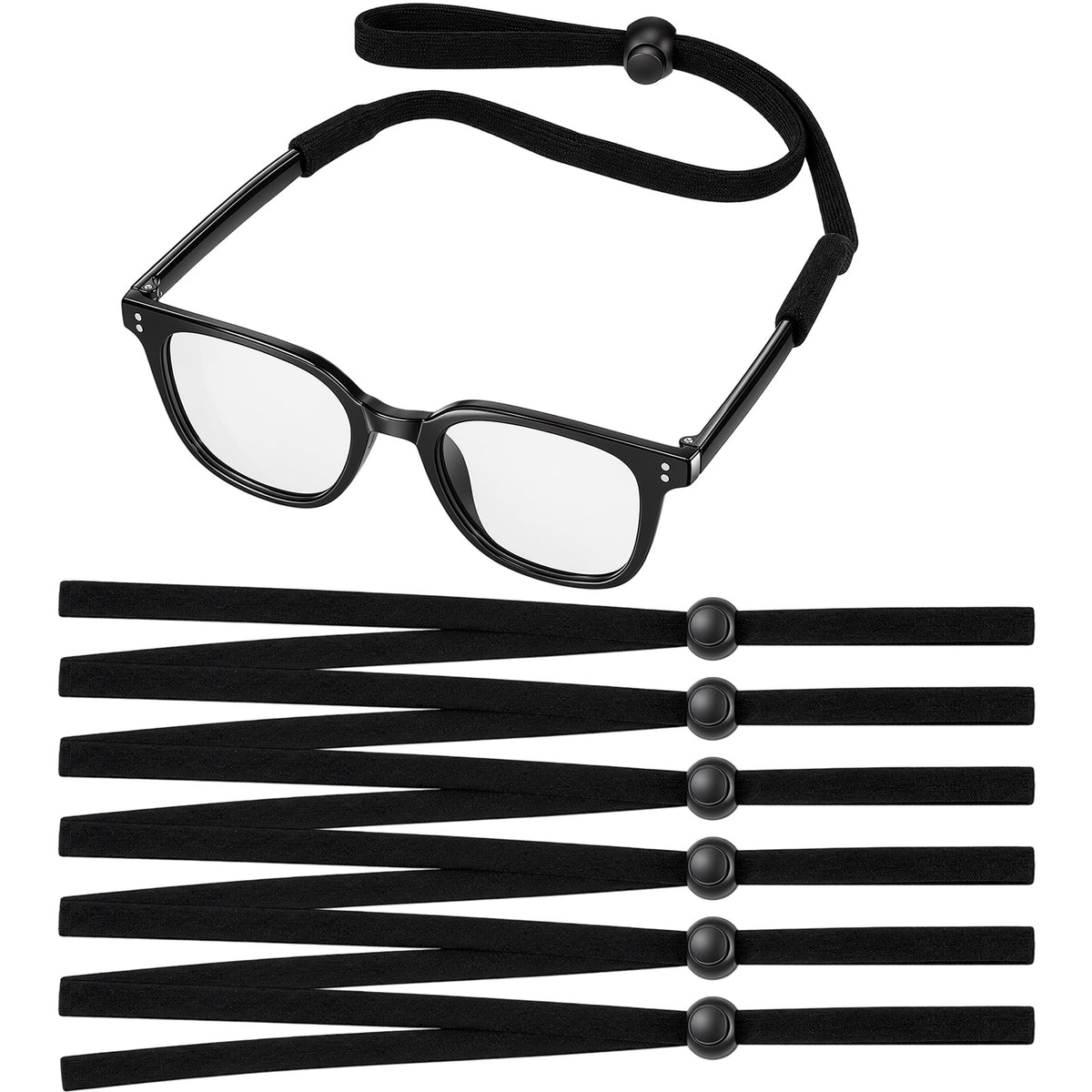 SULIKJHUI 6 Pcs Glasses Straps, Adjustable Nylon Retainer with SiliconeGrip
