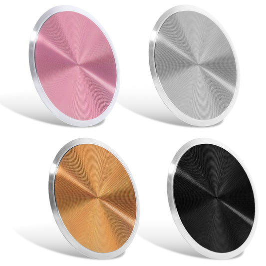 BOHUIZ Metal Plates Replacement for Magnetic Car Mount, 4 Pack Round Patch of Magnetic Cell Phone Mount, Universal Phone Circular Metal Disc with Strong Adhesive Circular Cell Phone Holder Stickers