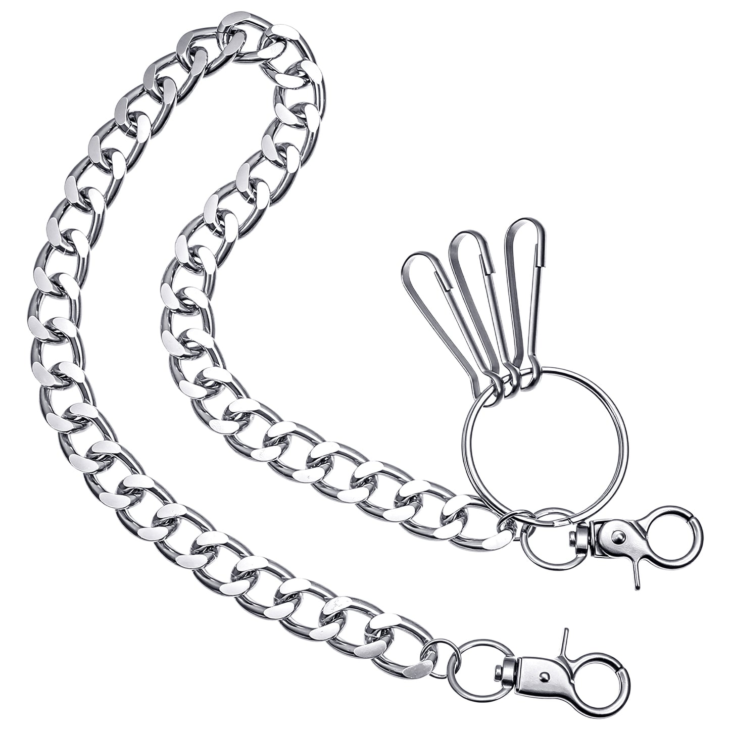MBAIYO Wallet Chain Hip Hop Punk Pants Chain for Belt Jean Pocket Chains for Men & Women Goth Accessories with Double Buckle