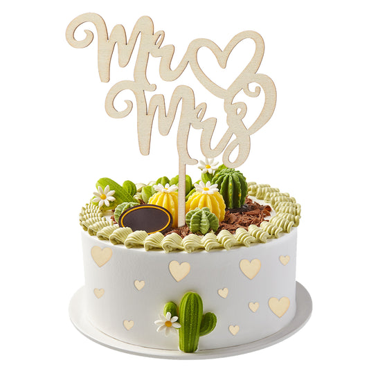 Giantree Mr and Mrs Cake Topper, Wooden Wedding Cakes Toppers, Bride and Groom Cake Topper, Engagement Party Decorations Perfect Keepsake for Bridal Shower Wedding or Engagement Party