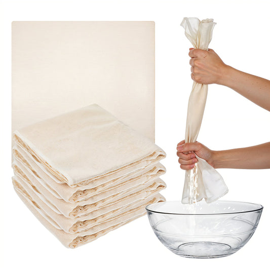 BOHUIZ 6 Pcs Reusable Unbleached Cotton Cheesecloth for Straining, 20" x 20" Cheesecloth for Straining, Hemmed Fine Cheese Cloths for Cooking, Cheese Cloth for Turkey Baking Juicing Cheese Making