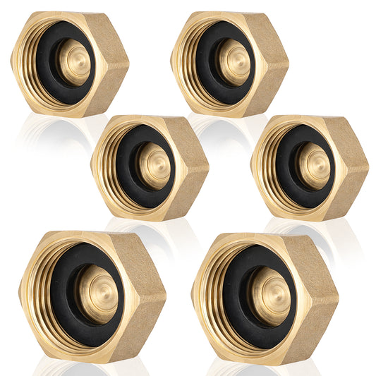 cobee 4pcs 4/10" Fitting Stop Valve Cap, 2pcs 6/10" Hex Thread Pipe Fitting Flare Cap, Hex Compression End Caps Plumbing Fittings for Washing Machine Radiator Valve Faucets Tap