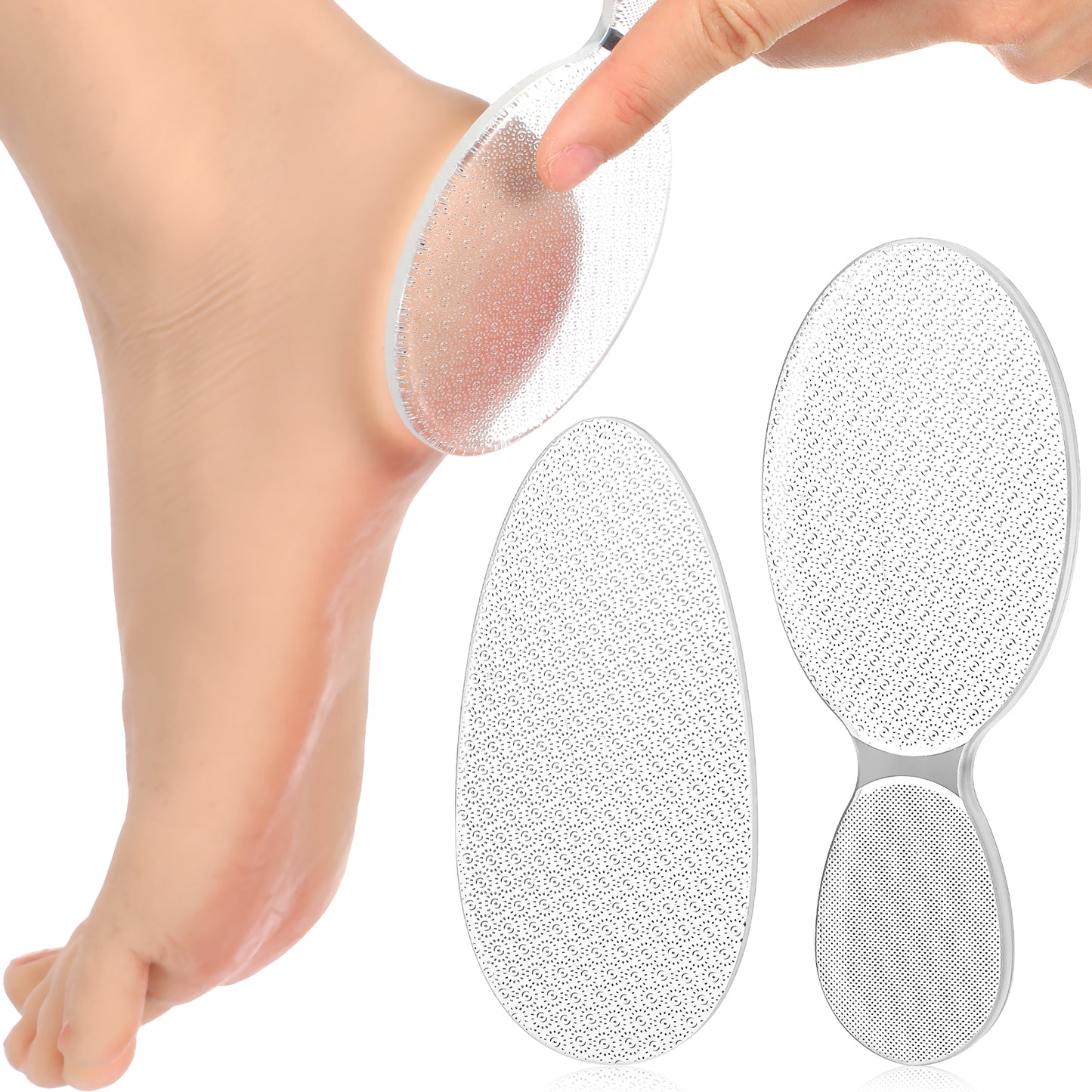 WJIAAA 2 Pcs Glass Foot File, Nano Foot Scrubber Callus Remover, Pedicure Tool for Dead Skin Removal, Portable for Wet Dry Feet Care Grinding Points Cracking