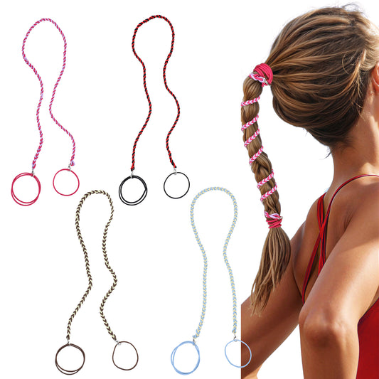 HJZHII 4PCS 25" Long Ponytail Holders No Damage for Women, Colorful Pony Tail Wrap Sports Hair Band Elastic Hair Ties Spiral Hair Tie for Wind Water Swimming