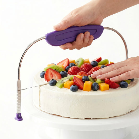 Jeffdad Cake Leveler, Adjustable Cake Leveler Cutter Slicer Leveler 9 Different Height Premium Cakes Layer Slicers Stainless Steel Layer Cakes Wire Cutter Slicer for Leveling and Molding