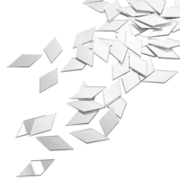 Bewudy 300Pcs Small Mirrors for Crafts, Mini Diamond Shape Craft Mirrors DIY Mirror Mosaic Tiles Self-Adhesive Small Rhombus Mirror Home Wall Decoration