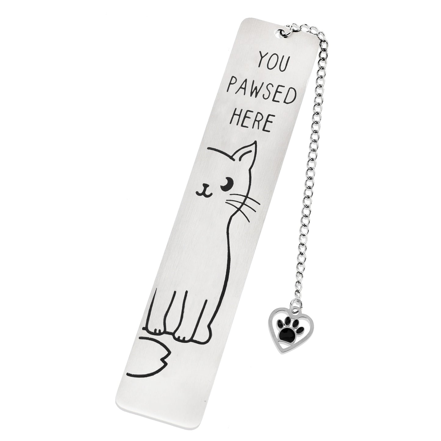 JJUNW Cat Bookmark, Kitten Bookmark, Stainless Steel Bookmark Metal Bookmark, Cat Book Marker Book Lover Gifts Funny Cute Bookmarks for Readers Girls Birthday Christmas Presents Friend Cat Lover