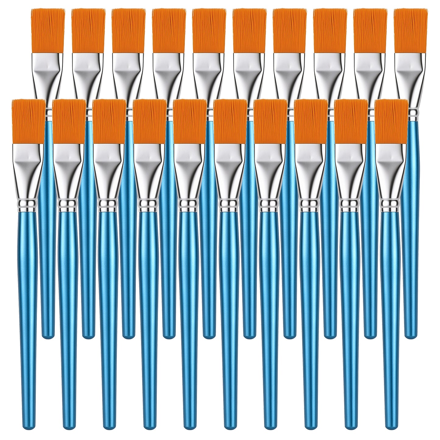 simarro 20 Pcs Flat Brush Set, 1 Inch Wide Watercolor Brushes Oil Painting Brushes, Big Paint Professional Brushes for Kids, Art Painters Students Graffiti Gouache Acrylic Painting Oil Painting