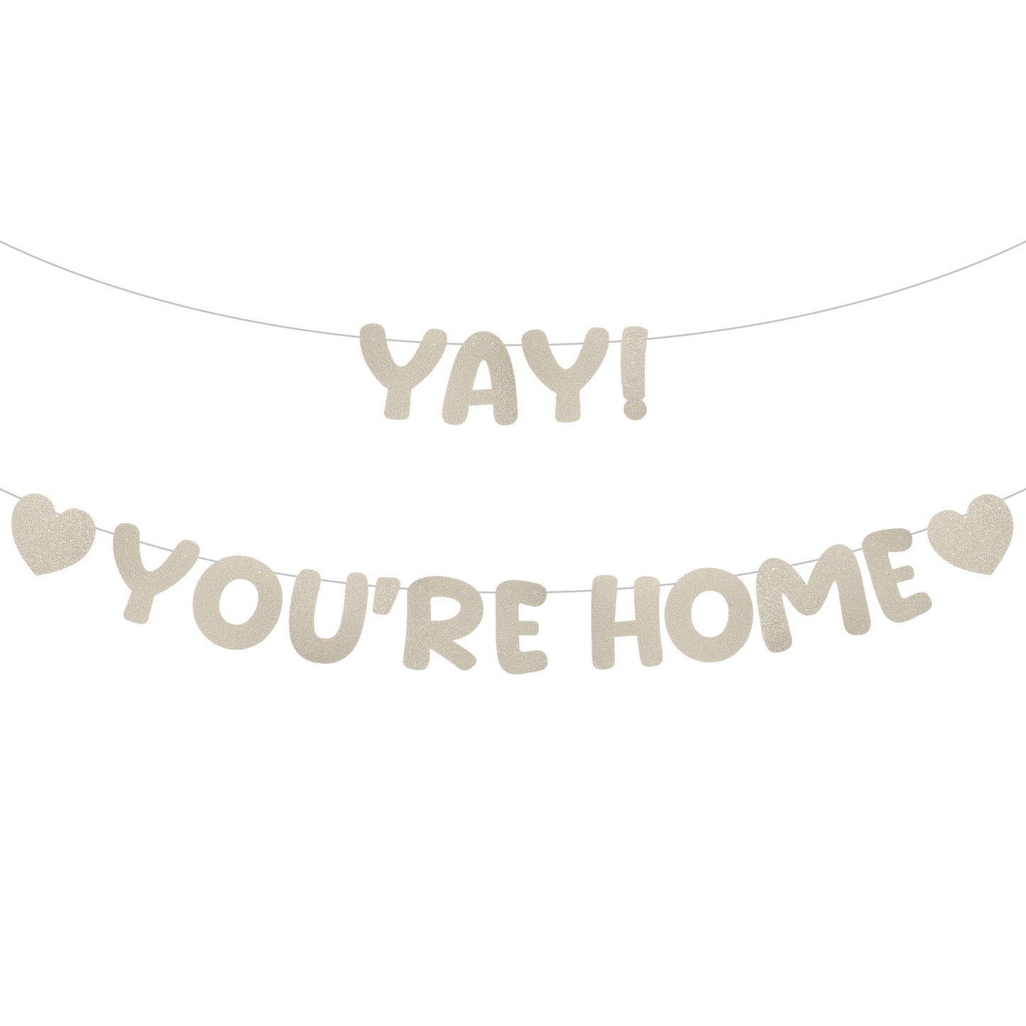Yuanchu Welcome Home Banner, Glitter Welcome Home Decorations Back Sign