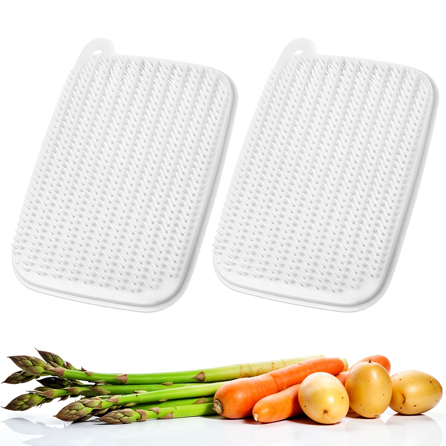 Yuanchu 2Pcs Vegetable Brushes, Vegetable Brush Scrubber for Fruits Potato Scrubber Veggie Scrubber Soft Bristle Potato Brush, Soft Bristle Brush for Potato Carrots Lotus Root
