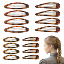 Giantree 16 Pcs Snap Hair Clips, 4 Size Classic Tortoise Metal Hair Clips for Women No Slip Hair Barrettes for Women Girls Various Fine and Thick Hair DIY Hairstyling Accessories