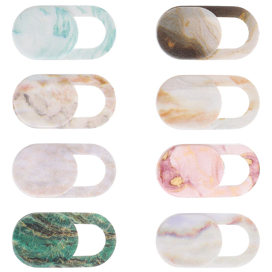 JIYIN 8PCS Laptop Camera Cover Slide, Marble Webcam Cover Slide Phone Camera Cover, Ultra-Thin Computer Camera Cover Slide Blocker Slider Privacy Cover for Laptop Desktop PC Tablet(Marble)