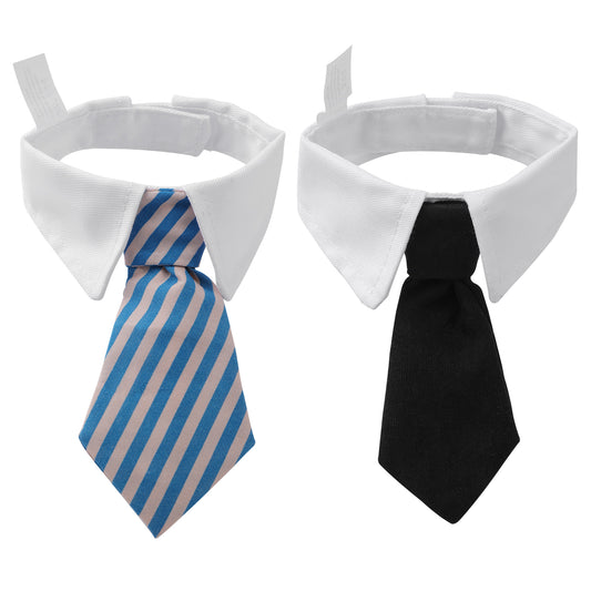 HJZHII 2 Pcs Pet Bow Ties for Puppy, Formal Bowtie Collar Dog Neck Tie Wedding Collarlack Necktie Party Costume Accessories for Small Dogs Cats Birthday Anniversary Easter Cosplay
