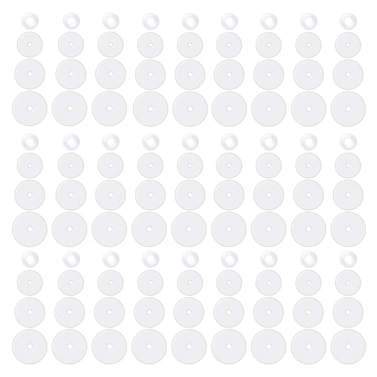 LXUEJIE 100 Pcs Piercing Disc for Bump, Silicone Healing Non Pull Piercing Discs, Silicone Stabilizer Disc Pad Clear Earrings Backs for Ear Nose Belly Piercings Bump (3mm/5mm/7mm/9mm)