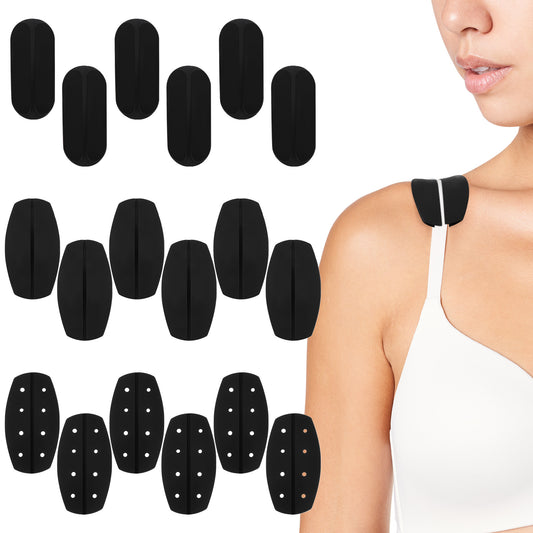Giantree 9 PCS Bra Strap Holders for Slipping, Silicone Bra Strap Cushions, Slip Shoulder Pads for Shoulder Pain(Black)