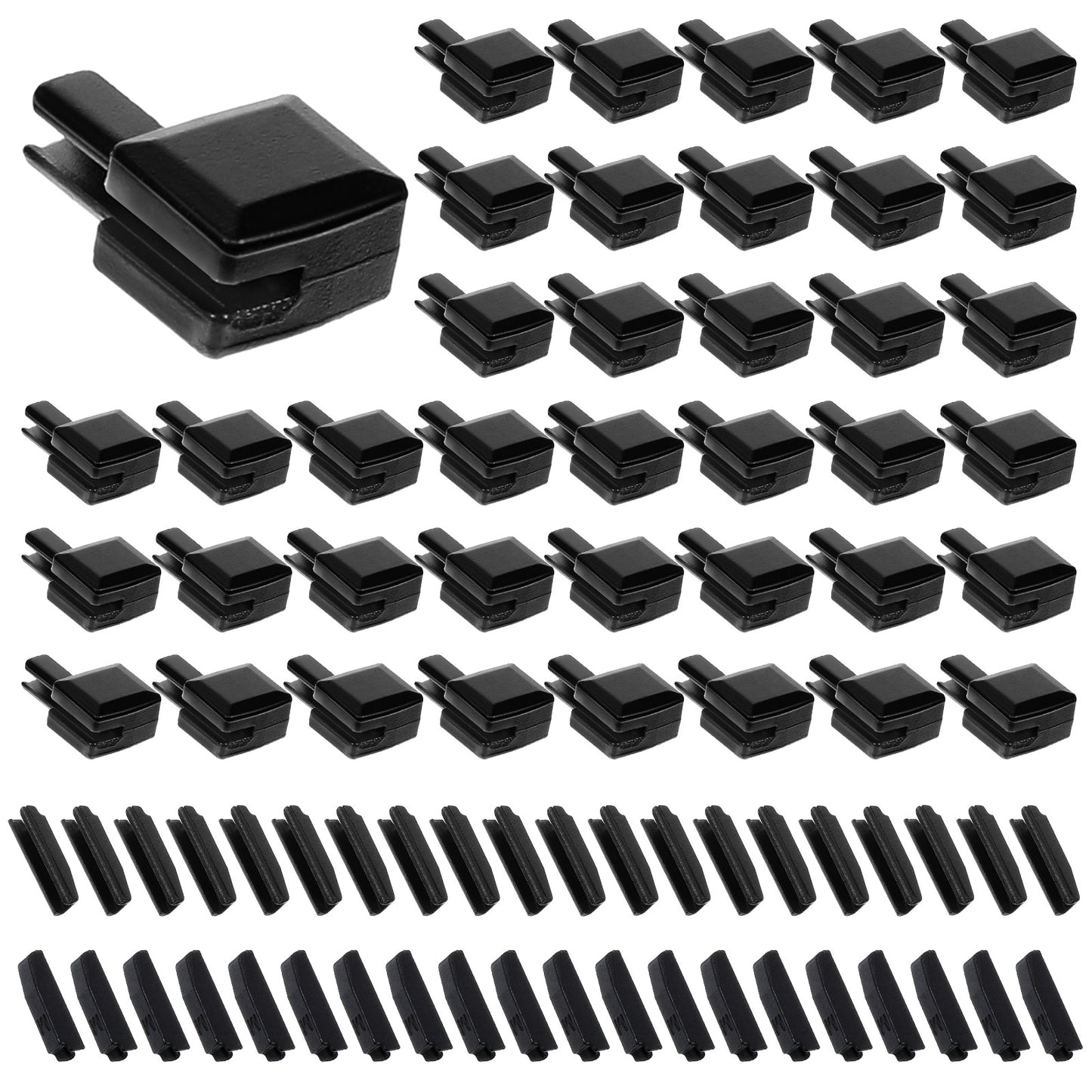 XLIUAX 40 Sets #5 Zippers Stopper Kit, Metal Zipper Latch Slider Retainer Bottom Replacement Insertion Pin Universal Zipper Pull Accessories for Jackets Coats DIY Sewing